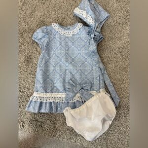 Cocote Dress, Diaper Cover & Bonnet